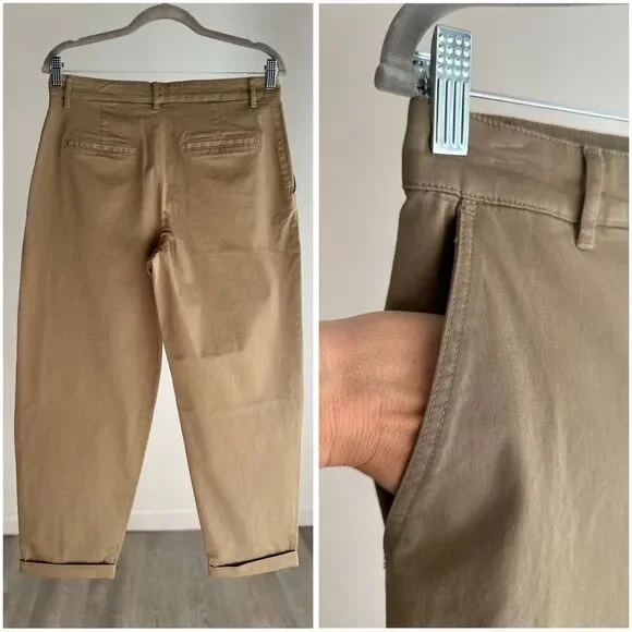 ZARA CHINO PANTS LIGHT KHAKI GREEN - Picture 3 of 3